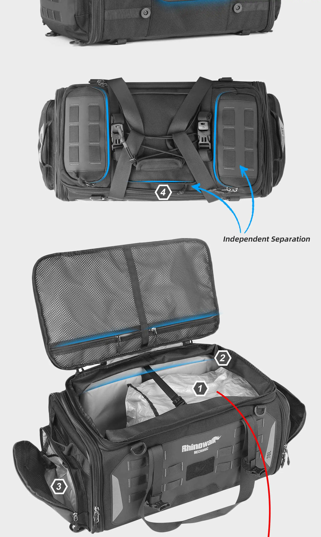 Rhinowalk 70L Magnetic Motorcycle Saddle Bag - image 18