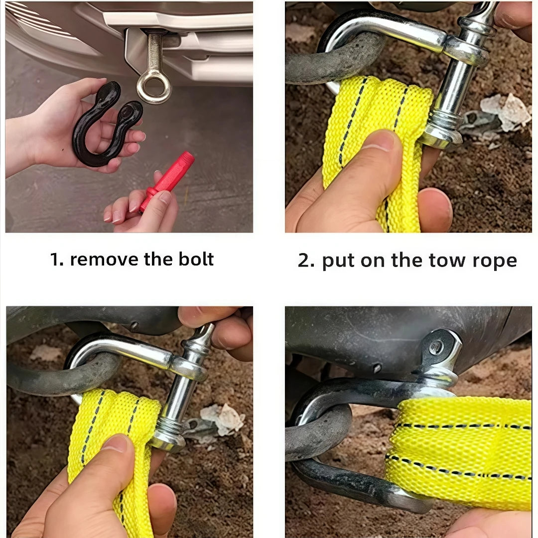 5m Double-Thick Tow Strap with Hook – 5 Ton Vehicle Recovery