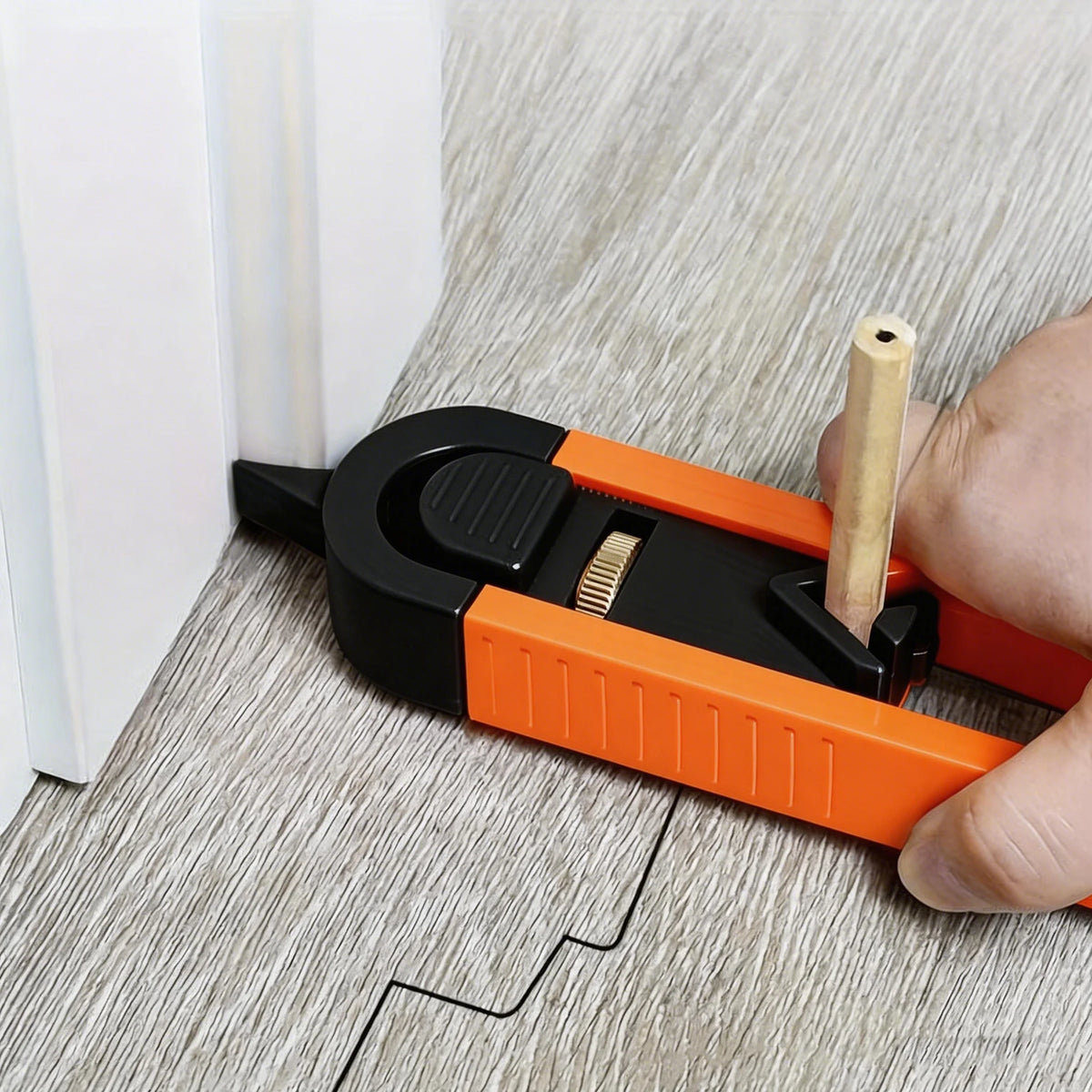 Profile Scribing Ruler with Lock Woodworking Measuring Tool