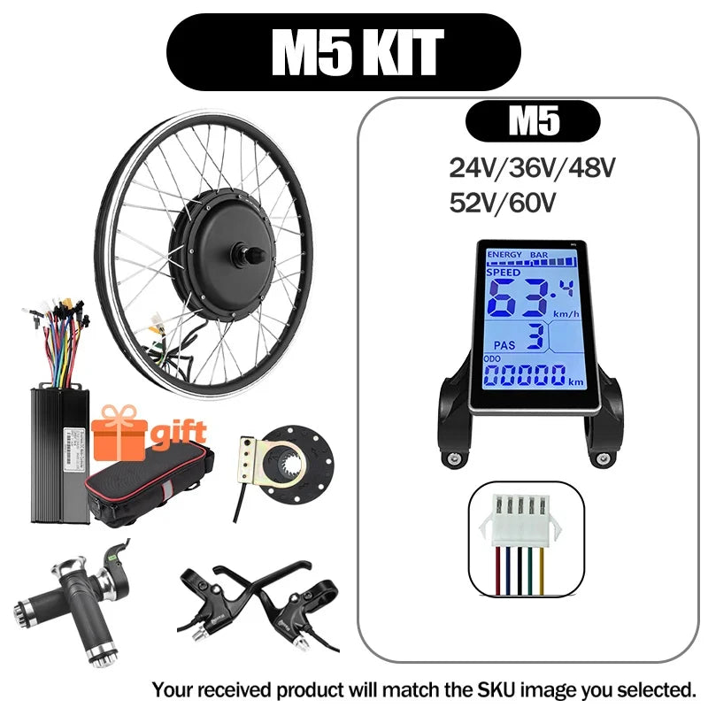 1500W E-Bike Conversion Kit, Brushless Hub Motor Wheel for 20in-700C