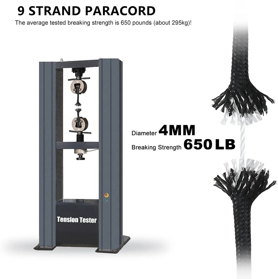 4mm 9-Core Paracord, 30/50/100M – Military Standard Rope