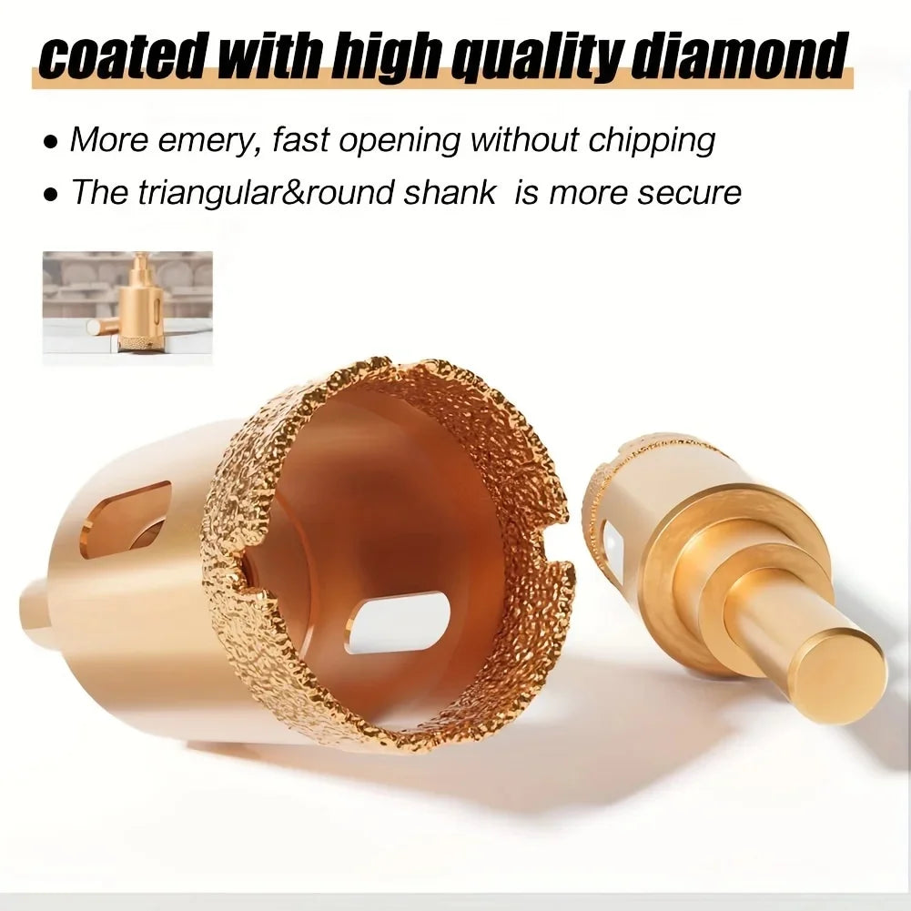 12pcs Diamond Drill Bit Set for Glass, Marble & Stone - 6-35mm Hole Saw Kit with Hand Tools, Granite, Tile, Ceramic