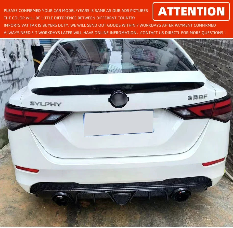 Rear Bumper Diffuser with LED for Nissan Sentra and Sylphy 2020-2022 - view 7