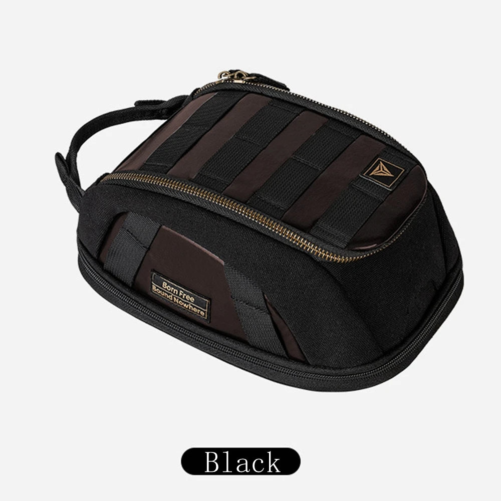 Magnetic Motorcycle Tank Bag Expandable Waterproof Retro Leather Motorbike Fuel Tank Pack Touring Travel