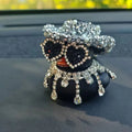 Luxury Pink & Black Diamond Rubber Duck Car Dashboard Ornament - image 5