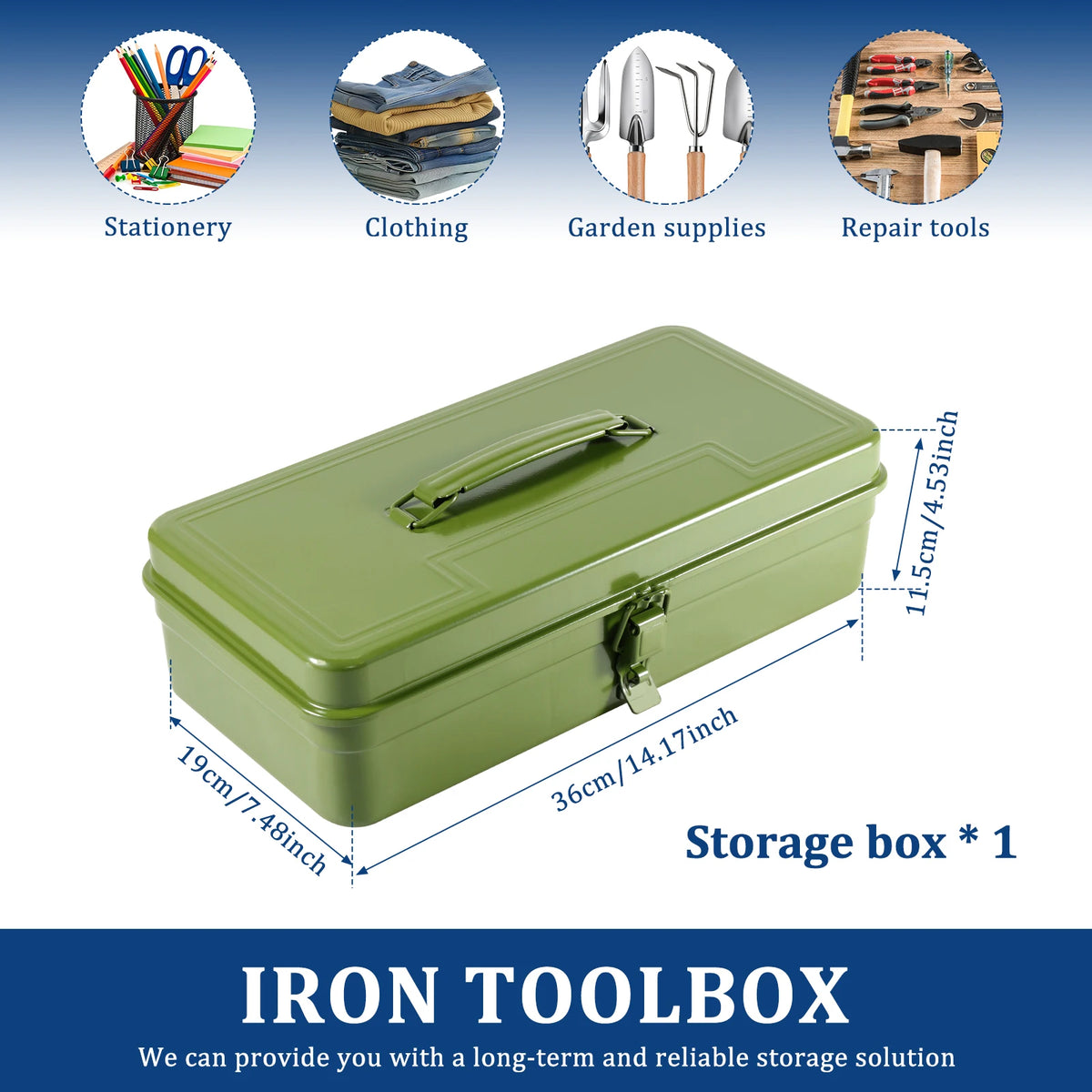 Iron Carrying Case Metal Tool Box Hardware Organizer for Electrician Carpenter Workshop