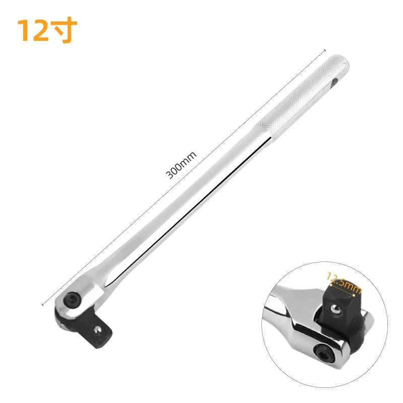 Hi-Spec 1/2" Drive Breaker Bar High-Torque F-Rod with 180 Swivel Head, Professional CR-V Steel Power Lever for Automotive repair