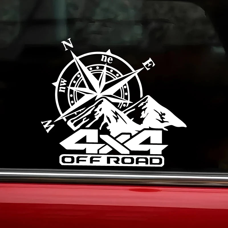 Off Road Mountain Compass Vinyl Decal, S, M or L