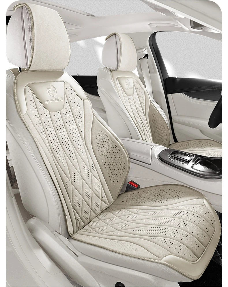 Perforated Suede-Finish Car Seat Covers, Single, Pair or Rear