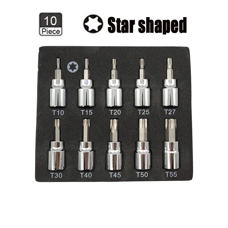 3/8 Inch Hex Bit Socket Set Sturdy Allen Key Sockets Metric Drill Impact Kit