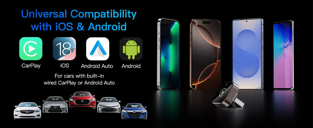 Wireless CarPlay Adapter for iPhone and Android Auto