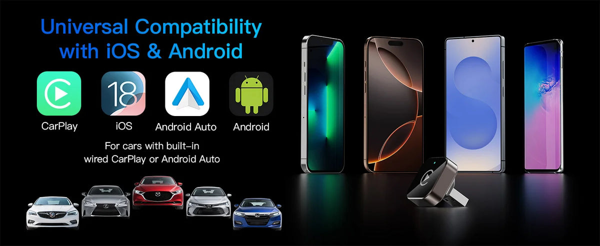 Wireless CarPlay Adapter for iPhone and Android Auto