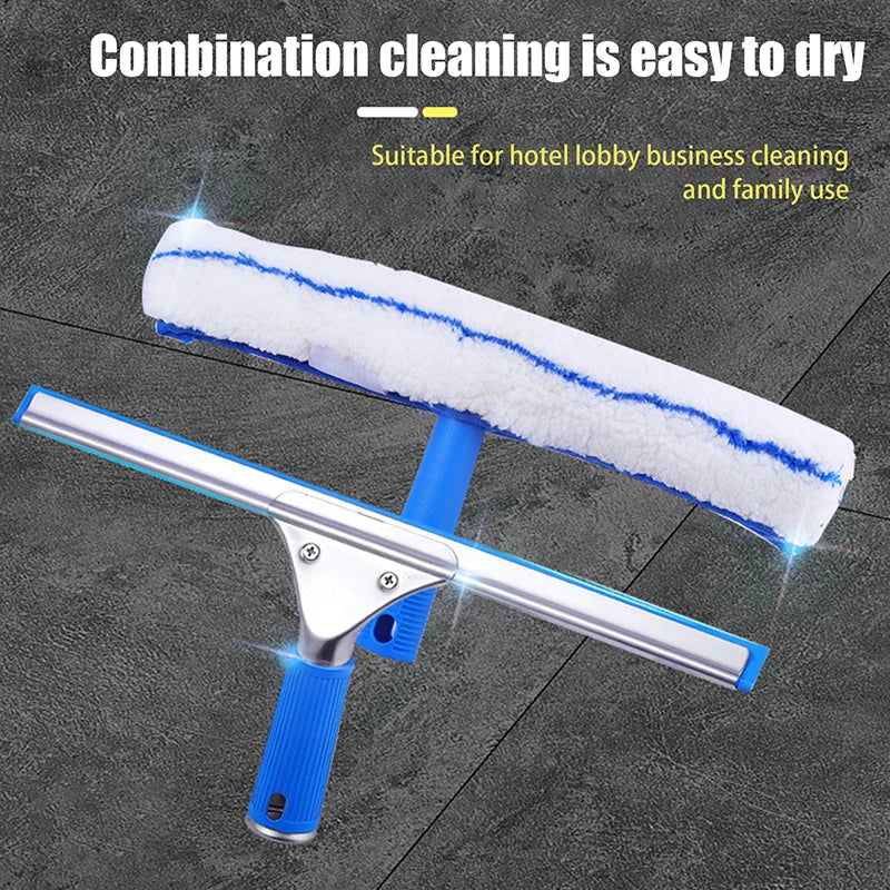 35cm Car & Home Window Squeegee Combo with Microfiber Washer