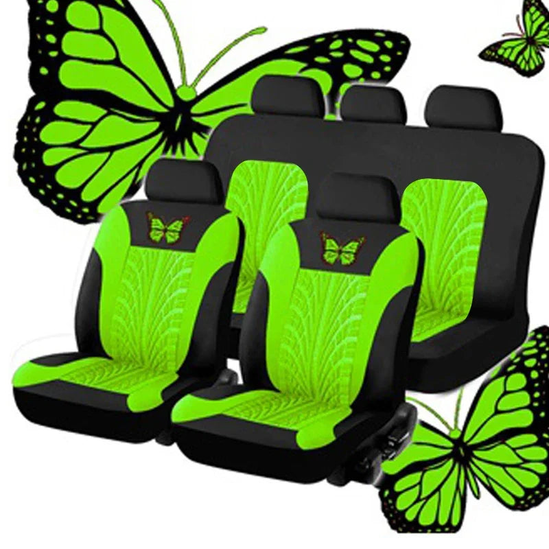 Butterfly Embroidery Car Seat Cover Set, Universal Fit
