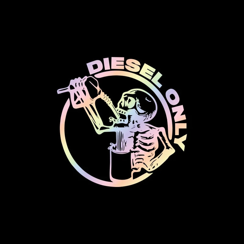 Diesel Only Skull Fuel Cap Sticker, Waterproof Vinyl Decal - view 9