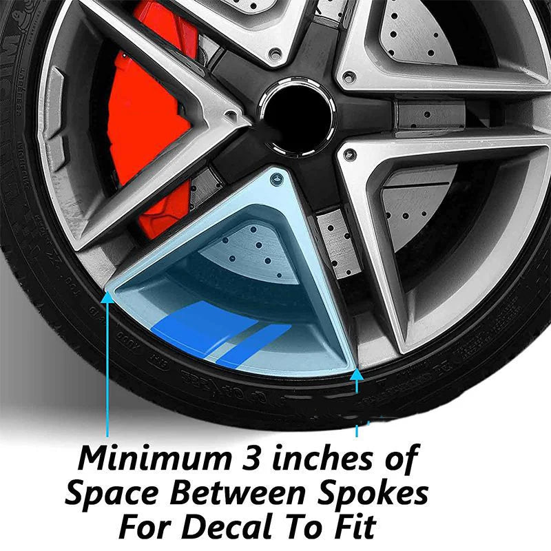 Reflective Wheel Rim Stripe Stickers, 7x10 cm Racing Decals