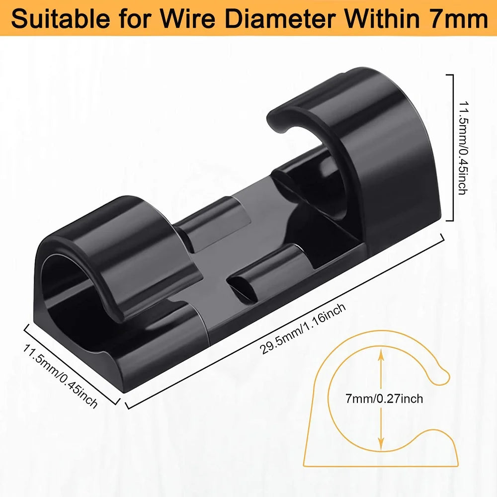 Adhesive Drop Wire Cable Clips – Cord Management Clamp
