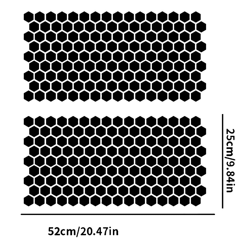 Matte Black Honeycomb Car Vinyl Wrap, 75 x 50cm Mesh Pattern - view 12