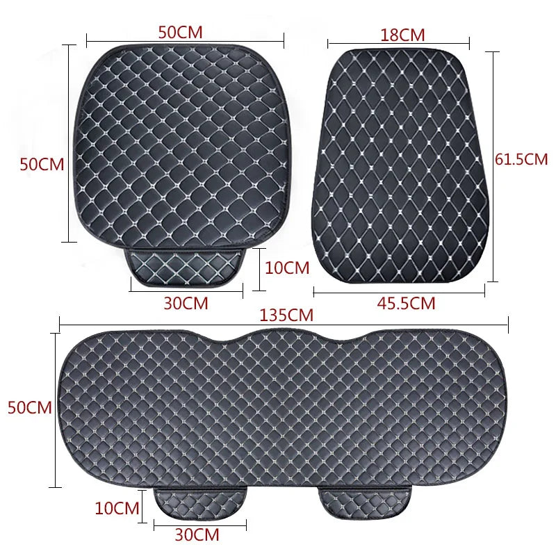 PU Leather Front or Rear Car Seat Cover with Contrast Line Trim