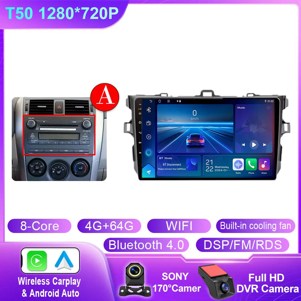 Toyota Corolla 2006-2013 Android 14 9-inch Touchscreen Car Stereo - image 23