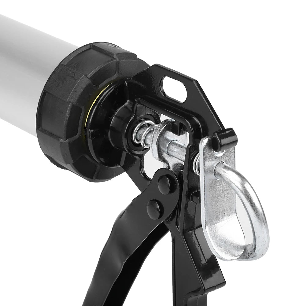 1pc 600ml Aluminum Tube Silicone Caulking Gun Caulk Tool with 10 Nozzles For Caulking And Glass Glue