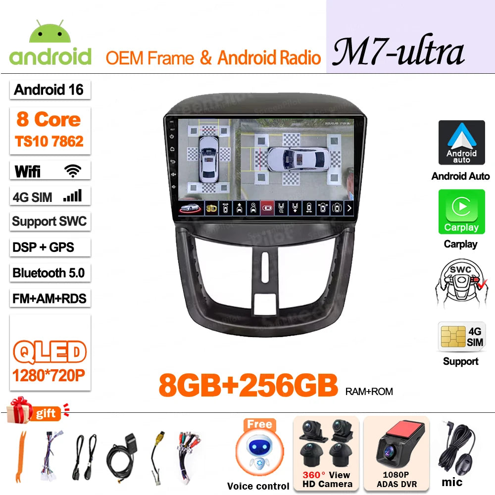 Peugeot 207 2006-2015 Android Car Radio 9" Touchscreen GPS - image 19