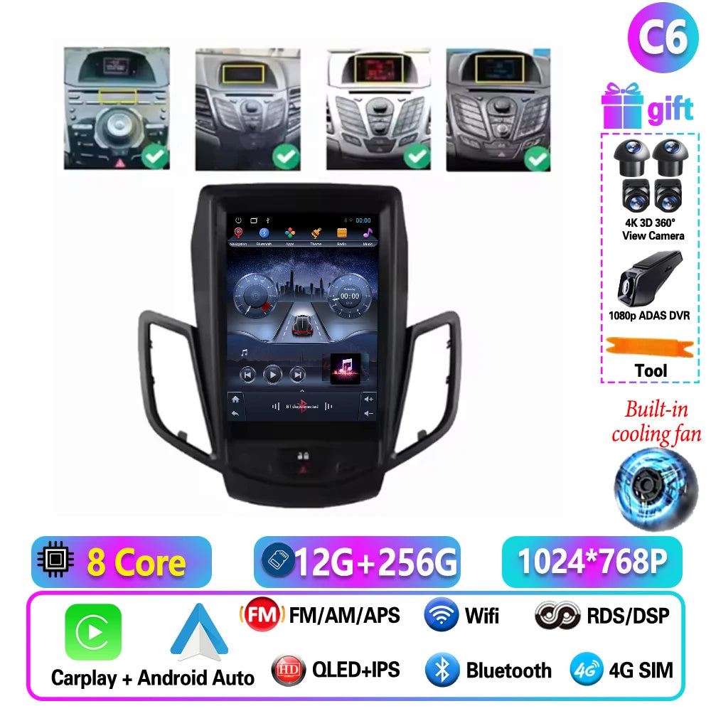 9.7 Inch Wireless CarPlay Android Radio for Ford Fiesta 2009-2017 - image 9