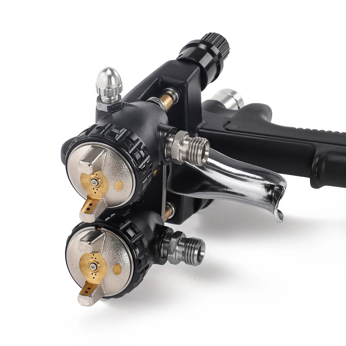 Double Nozzle chrome paint spray Gun Dual Head Sprayer
