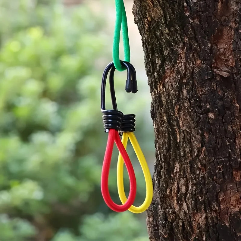 5-Piece Heavy-Duty Bungee Cords with Hooks – Tarp & Tent Tie-Down