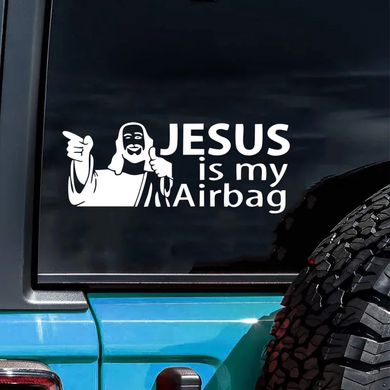 Jesus Is My Airbag Funny Car Sticker, Bumper and Window Decal - view 7