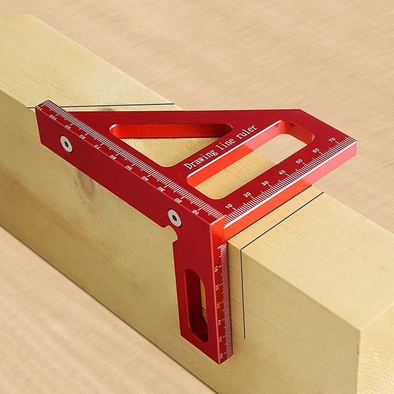 Aluminum Alloy Woodworking Square Protractor Miter Triangle Ruler
