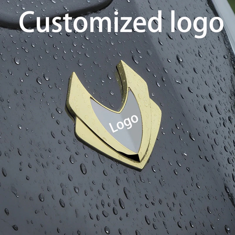 Personalized Stainless Steel Motorcycle Metal Sticker, Custom Text