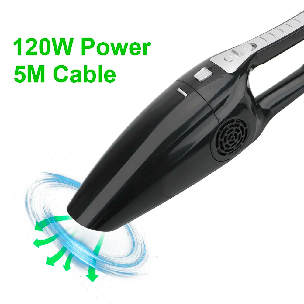 Car Vacuum Cleaner Portable Wet and Dry Dual-Use Handheld Mini High Suction 12V 120W