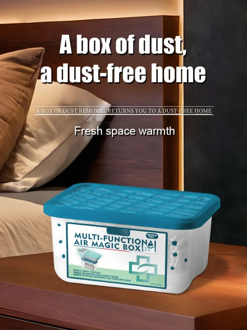 Moisture absorber box with deodoriser, damp and odour control for bathrooms and closets