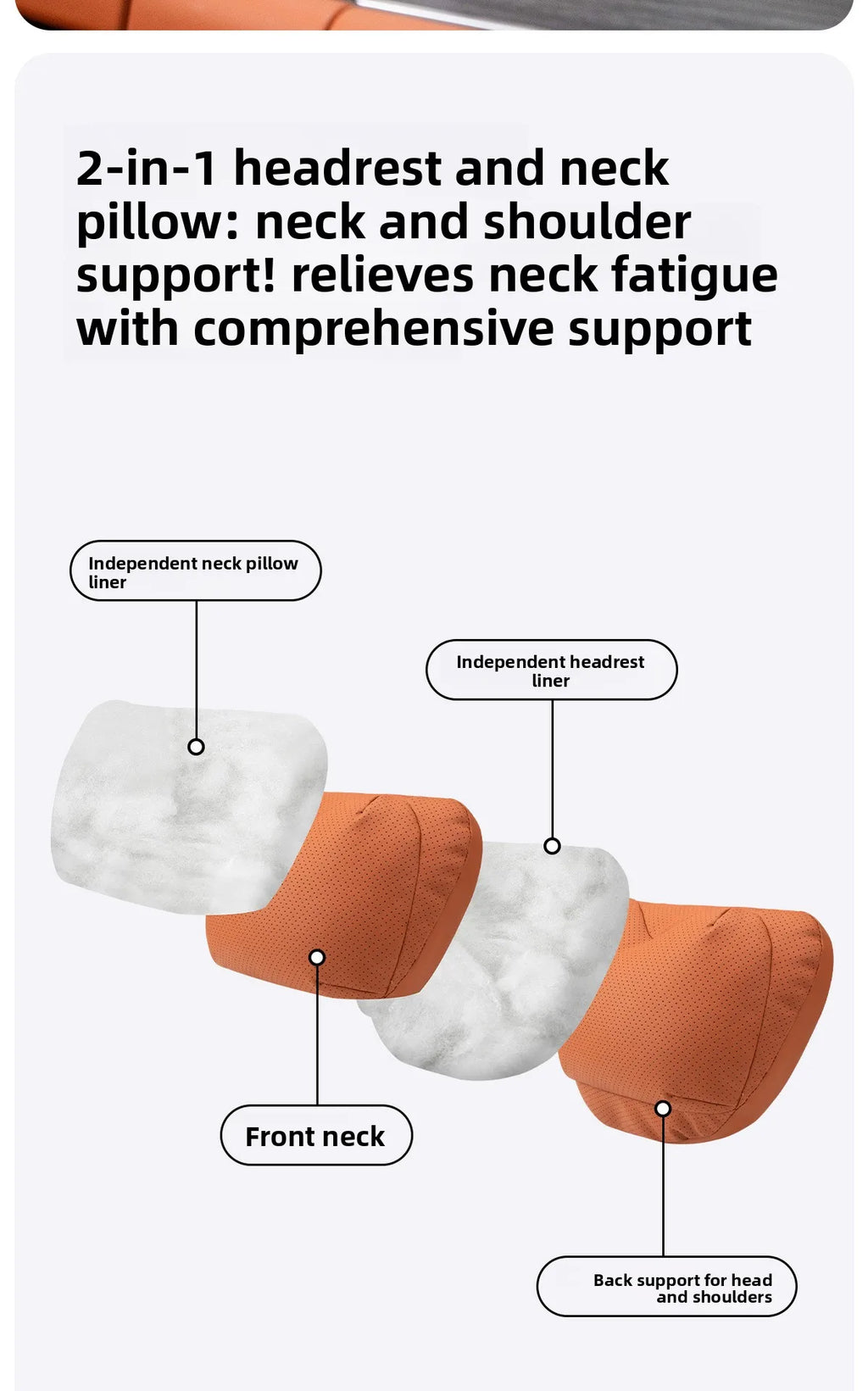 Perforated Artificial Leather Car Headrest or Backrest Cushion