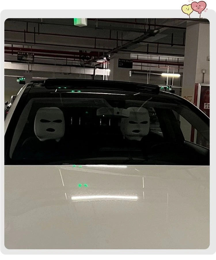 Funny Ski Mask Car Headrest Cover