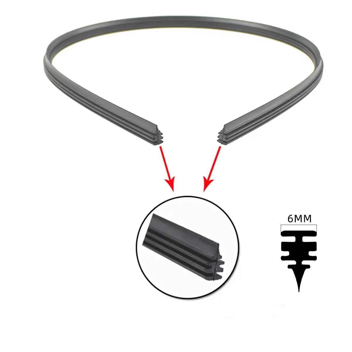 Auto Car All Seasons Windshield Wiper Blades Refills Natural Rubber Strips Wiper Blade Replacement Parts All Types Fit 14'- 32'