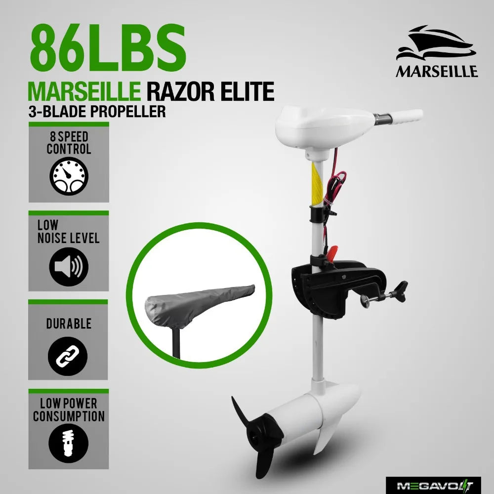24V 86 lb Thrust Electric Trolling Motor for Inflatable Boats