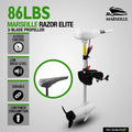24V 86 lb Thrust Electric Trolling Motor for Inflatable Boats