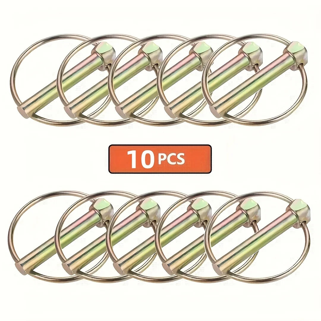 10-Piece Steel Quick-Release Hitch Pins – Trailer & Tractor