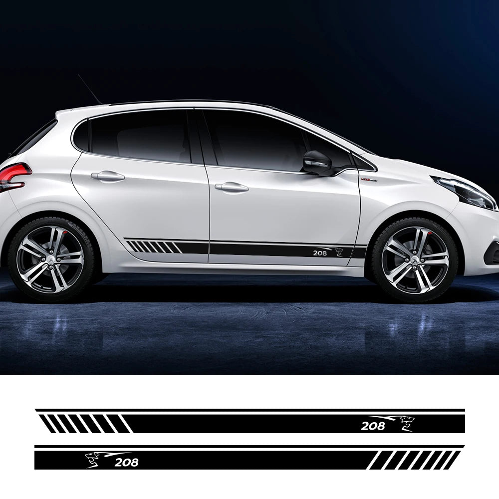 Peugeot 208 308 5008 Sporty Vinyl Door Stickers - Car Decals