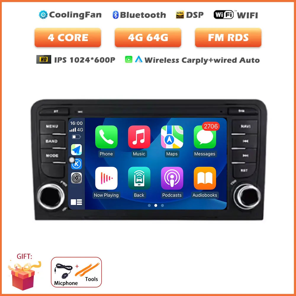 7-Inch Android Car Radio for Audi A3 with Wireless CarPlay - image 15