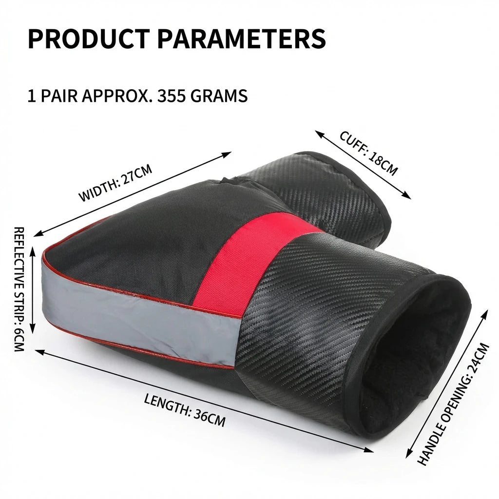 1Pair Motorcycle Handlebar Muffs Protective Motorcycle Scooter Thick Warm Grip Handle Bar Muff Rainproof Winter Warmer Gloves