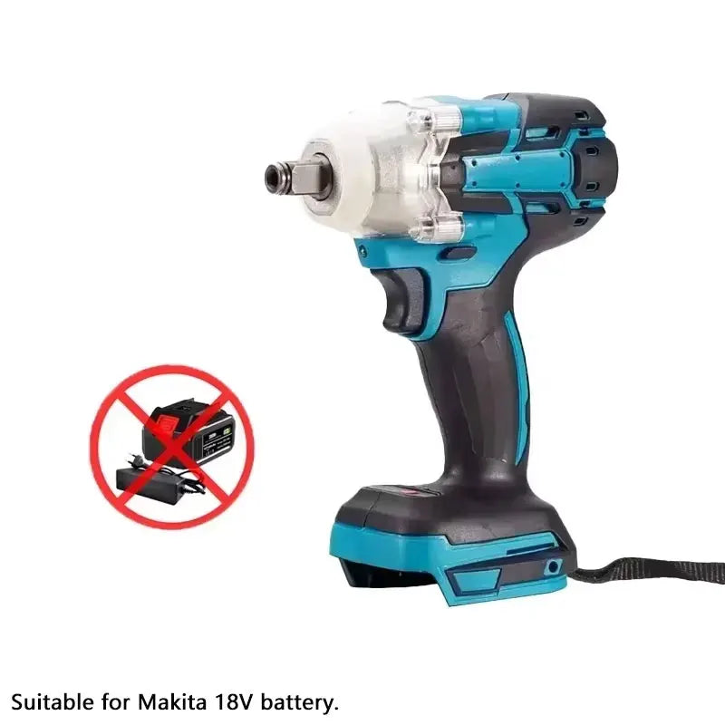 Cordless Electric Impact Wrench High Torque for Automotive Construction DIY Home Use Hand Tools No Battery Included Heavy Duty