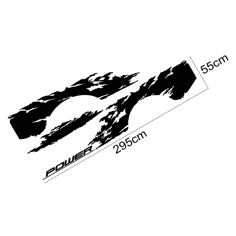 Pickup Side Bed and Tailgate Vinyl Graphic Sticker, 3pc