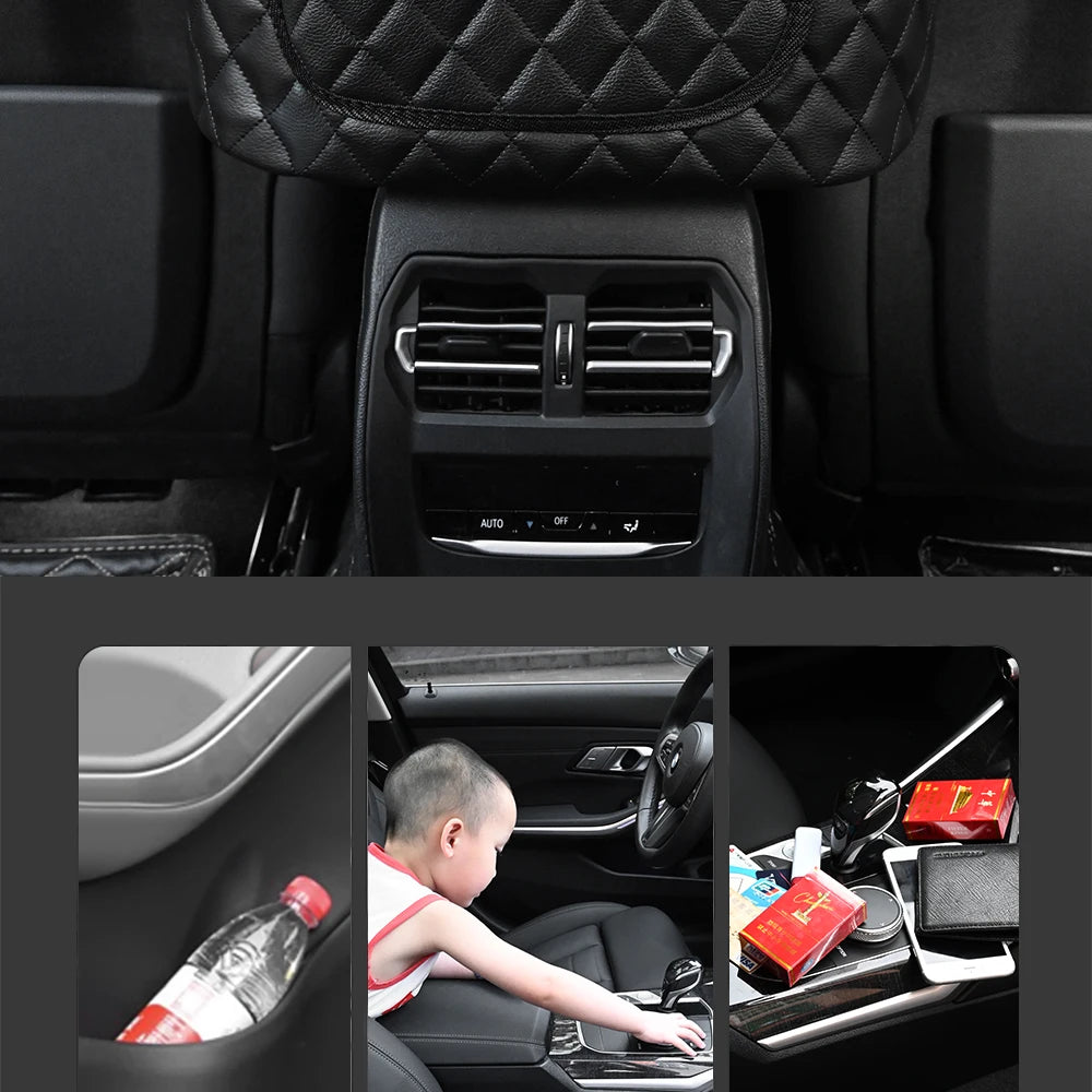 Large Car Middle Seat Storage Bag with Net Pocket