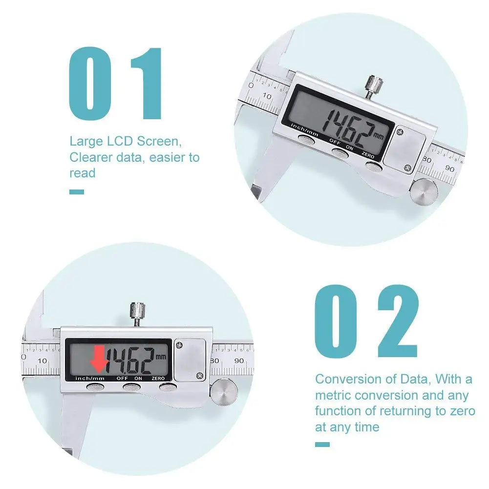 Metal Digital Caliper 150/200/300MM Stainless Steel Electronic Digital Vernier Caliper Micrometer Measuring Tool Caliper