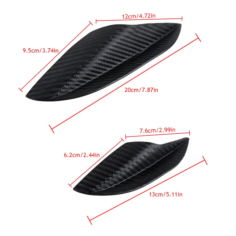 Universal Carbon Fiber Bumper Lip Spoiler Kit (4-Piece) - image 3