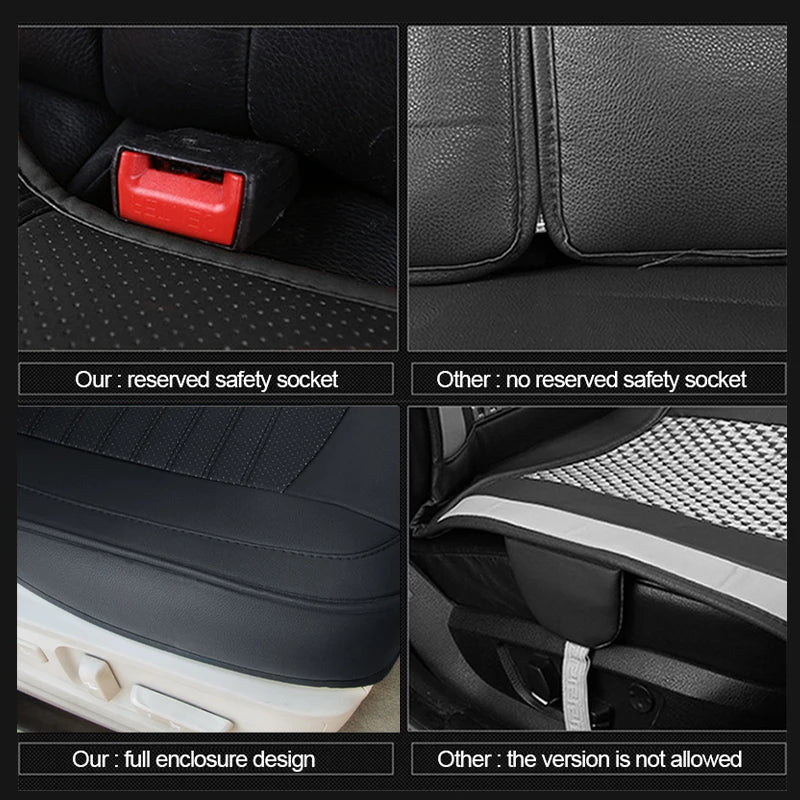 PU Leather Front Seat Cover with Anti-Slip Backing
