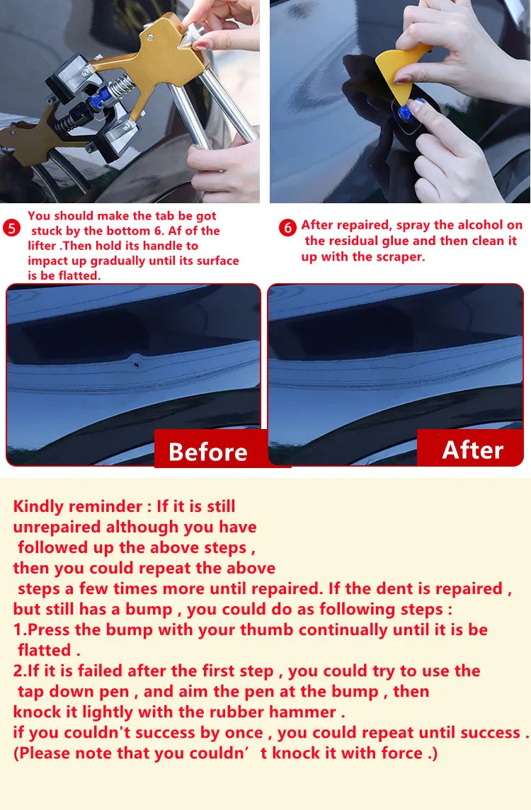 Paintless Dent Repair Puller Kit, Suction Cup Set